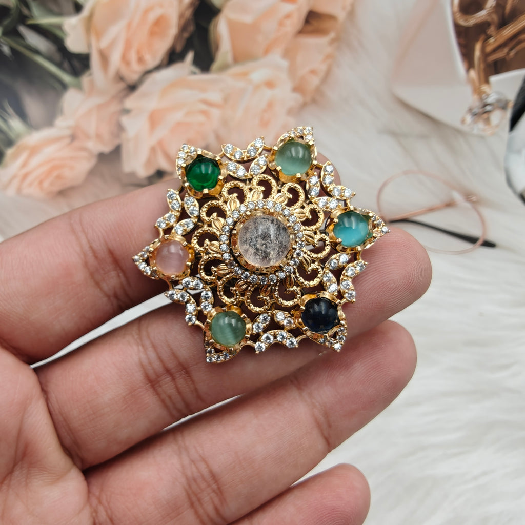 Star Sabya Inspired Statement Premium Adjustable Ring - Multi