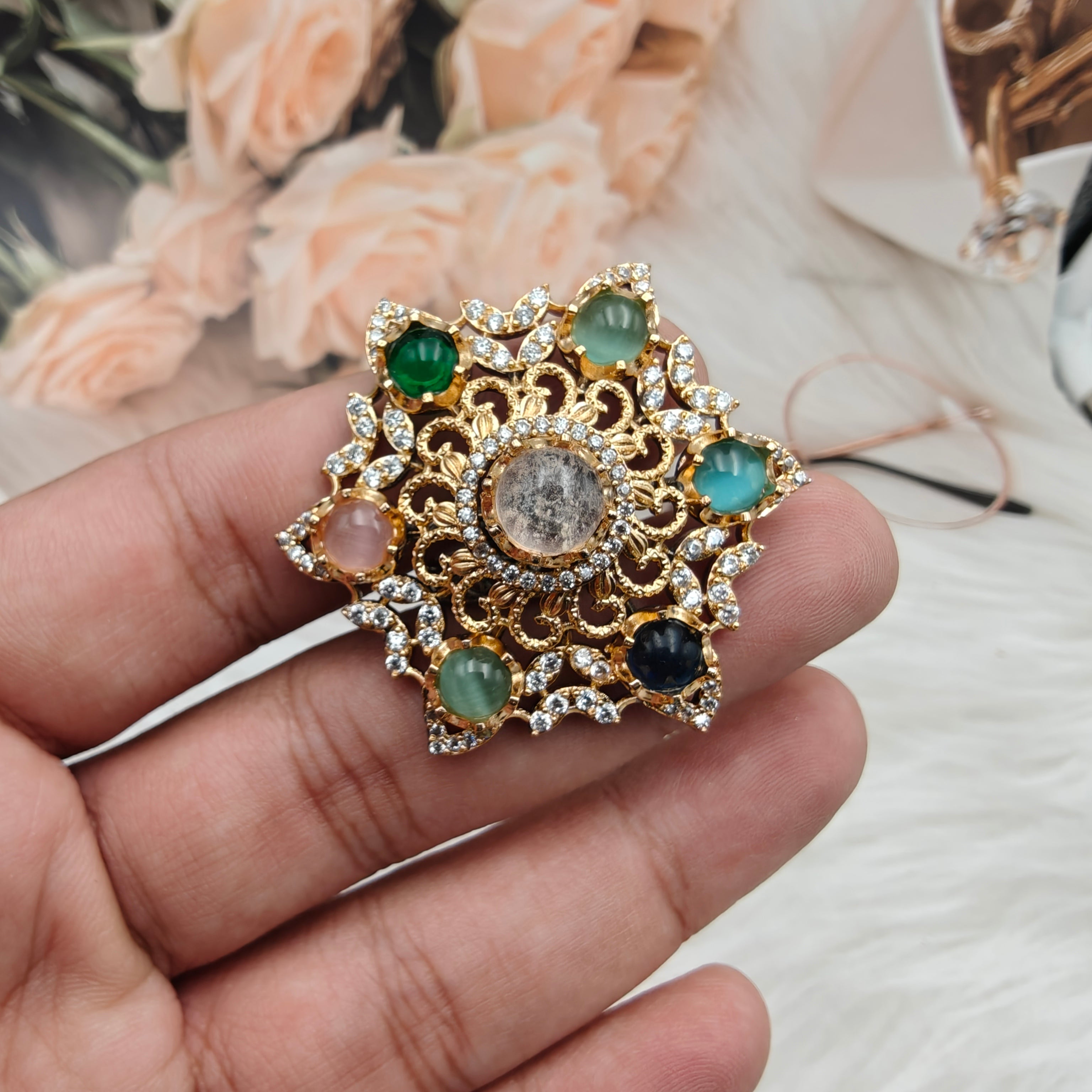 Star Sabya Inspired Statement Premium Adjustable Ring - Multi