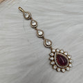 Minaar Uncut Moissanite Mangtikka- Ruby