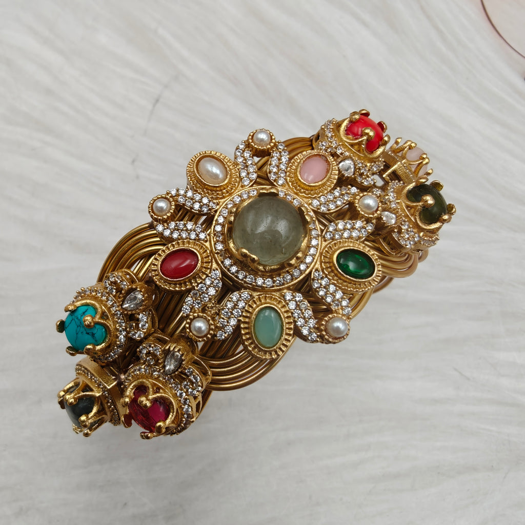 Jia Brass Fusion Gemstone Handcuff