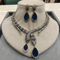 Serpent Hasli Style Celebrity Necklace Set- Blue Sapphire