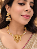 Vigneshwari Ganesha Gold Plated Hasli Set- Ruby Green