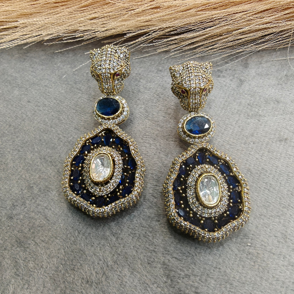 Panther Earrings- Blue