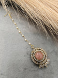 Shilpi Natural Stone and Baguette Mangtikka- Coral
