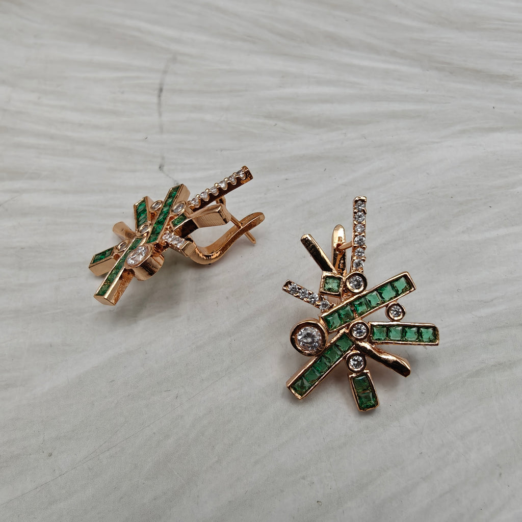 Charvie Crystal AD Studs- Green