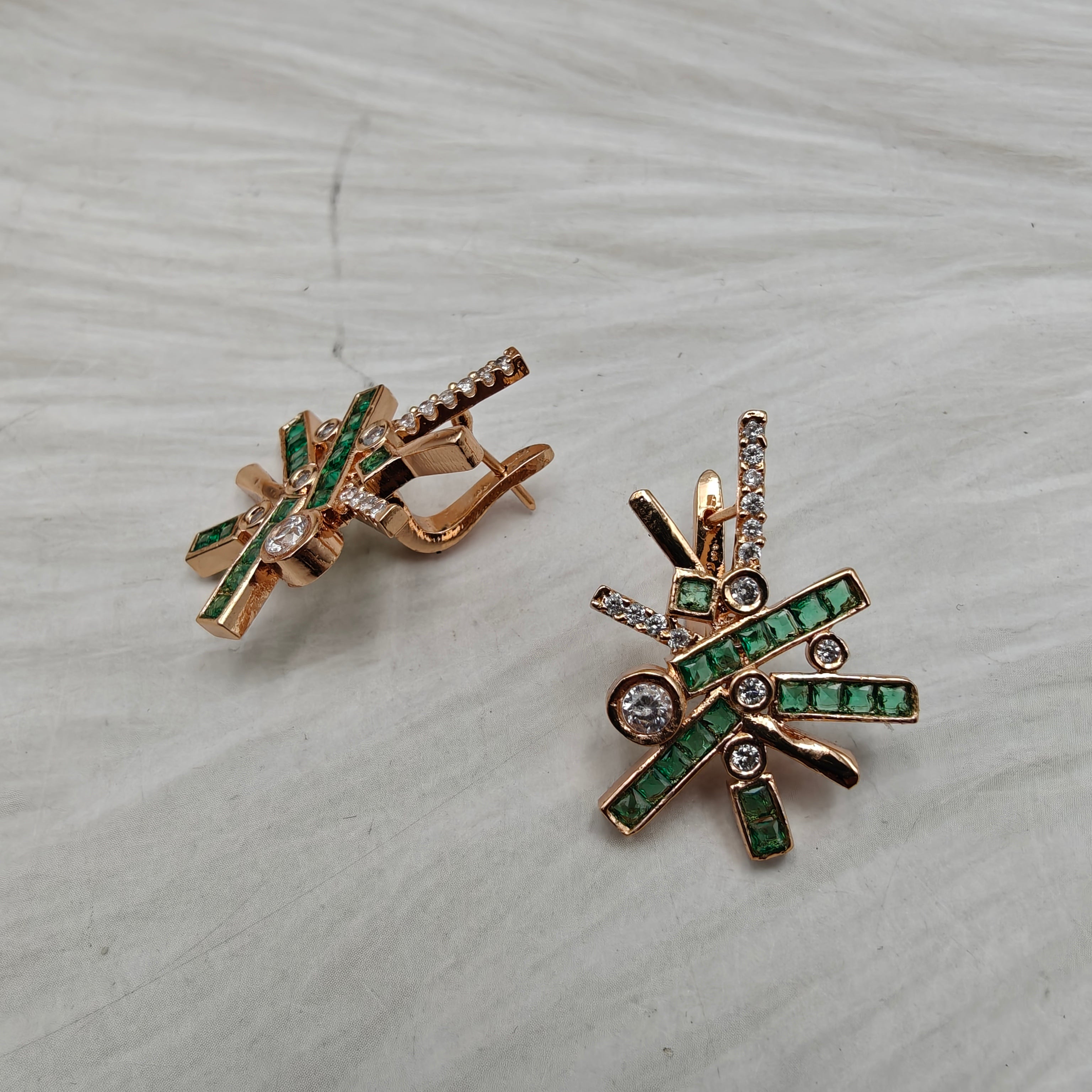 Charvie Crystal AD Studs- Green