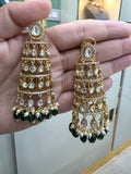 Roohani Jhoomar Earrings- Green