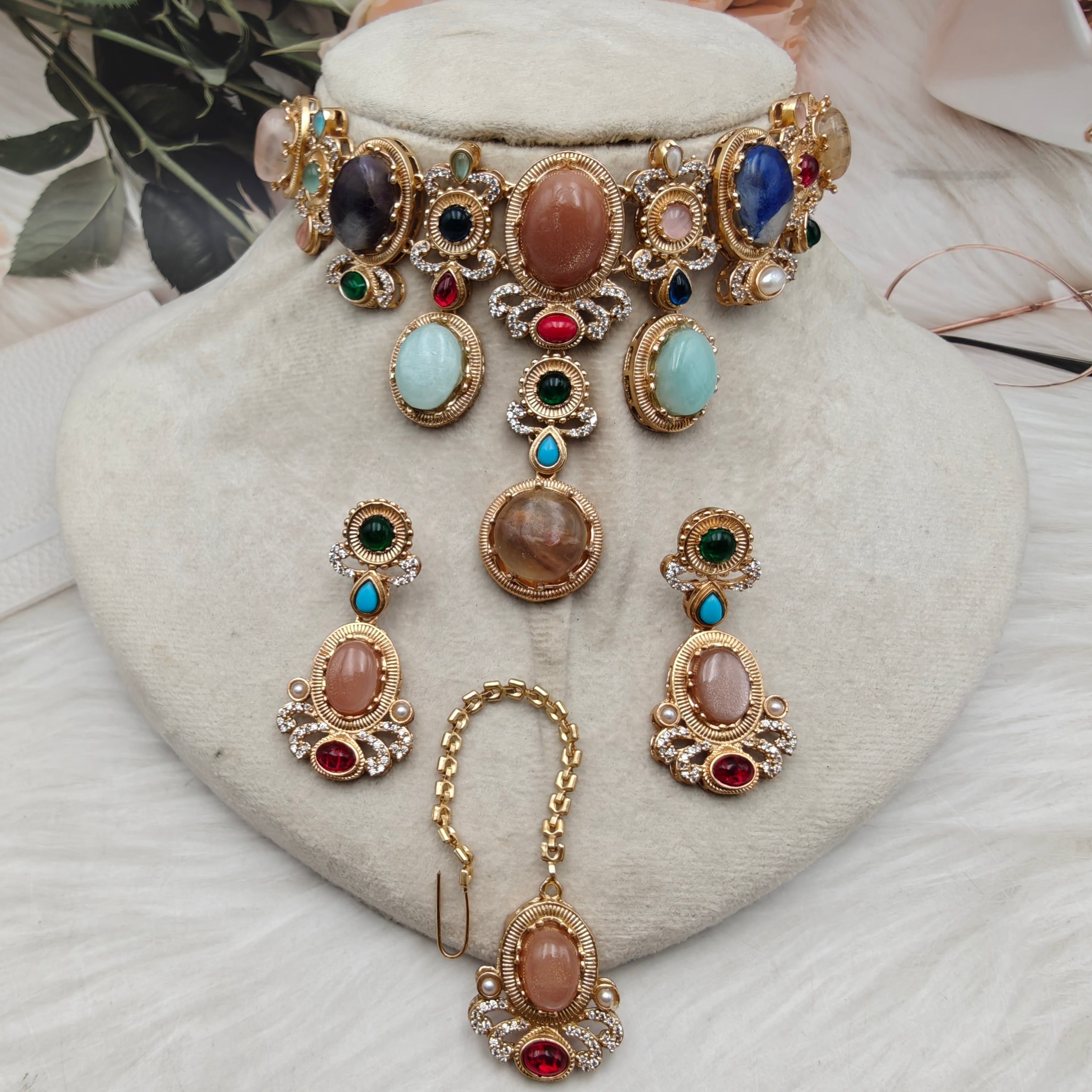 Sarah Sabyasachi Inspired Statement Choker Set with Mangtikka