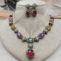 Shailaja Quartz Doublet Necklace Set- Multi