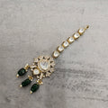 Rati Uncut Moissanite Polki Mangtikka- Green