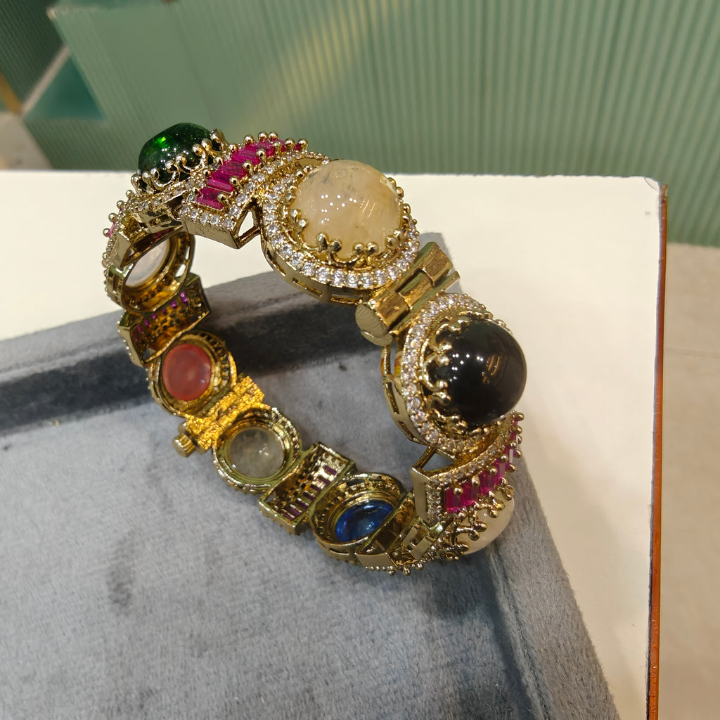 Banno Sabyasachi Inspired Openable Bangle - Ruby Multi