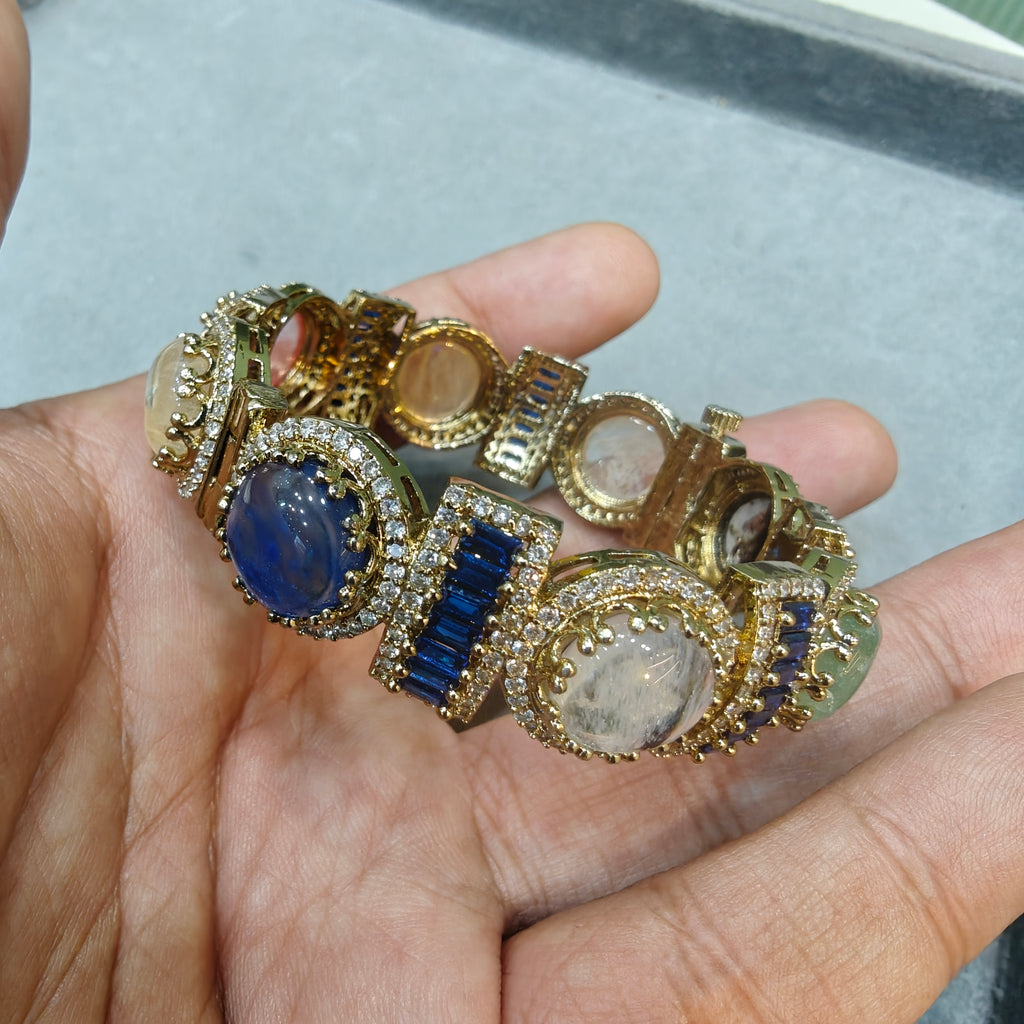 Banno Sabyasachi Inspired Openable Bangle- Blue Multi
