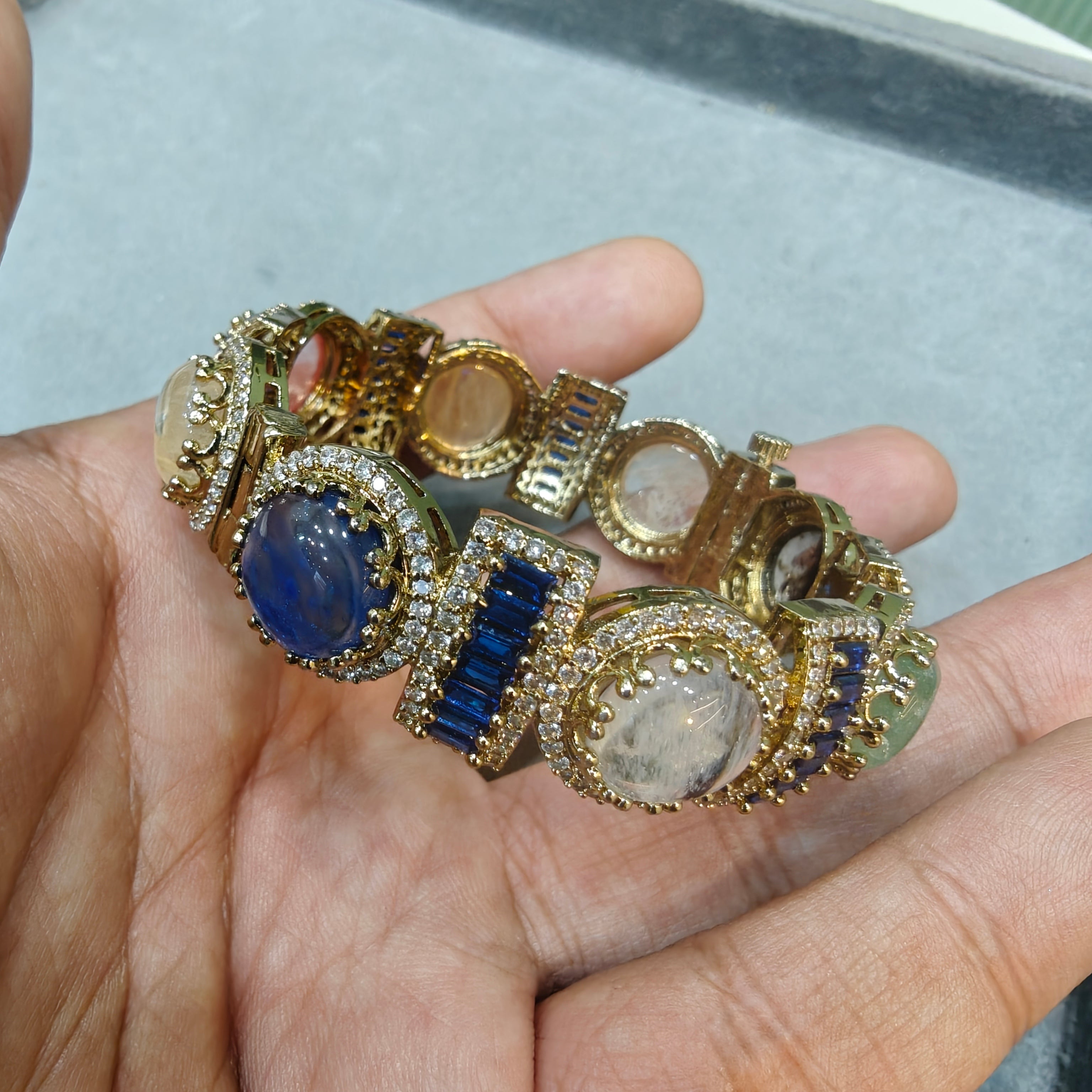 Banno Sabyasachi Inspired Openable Bangle- Blue Multi