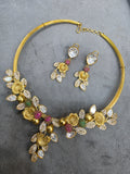 Anjuna Handcrafted Moissanite Hasli Set- Ruby Green
