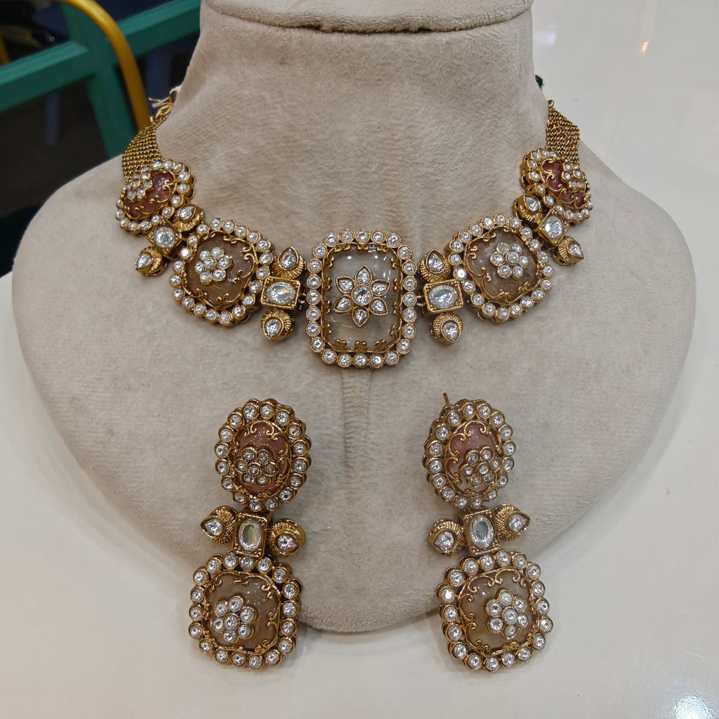 Sugandha Gemstone Sabyasachi Inspired Heritage Necklace Set