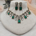 Hazrat Doublet Necklace Set - Green