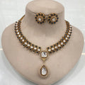 Masaba Uncut Moissanite Polki Necklace Set - Blue