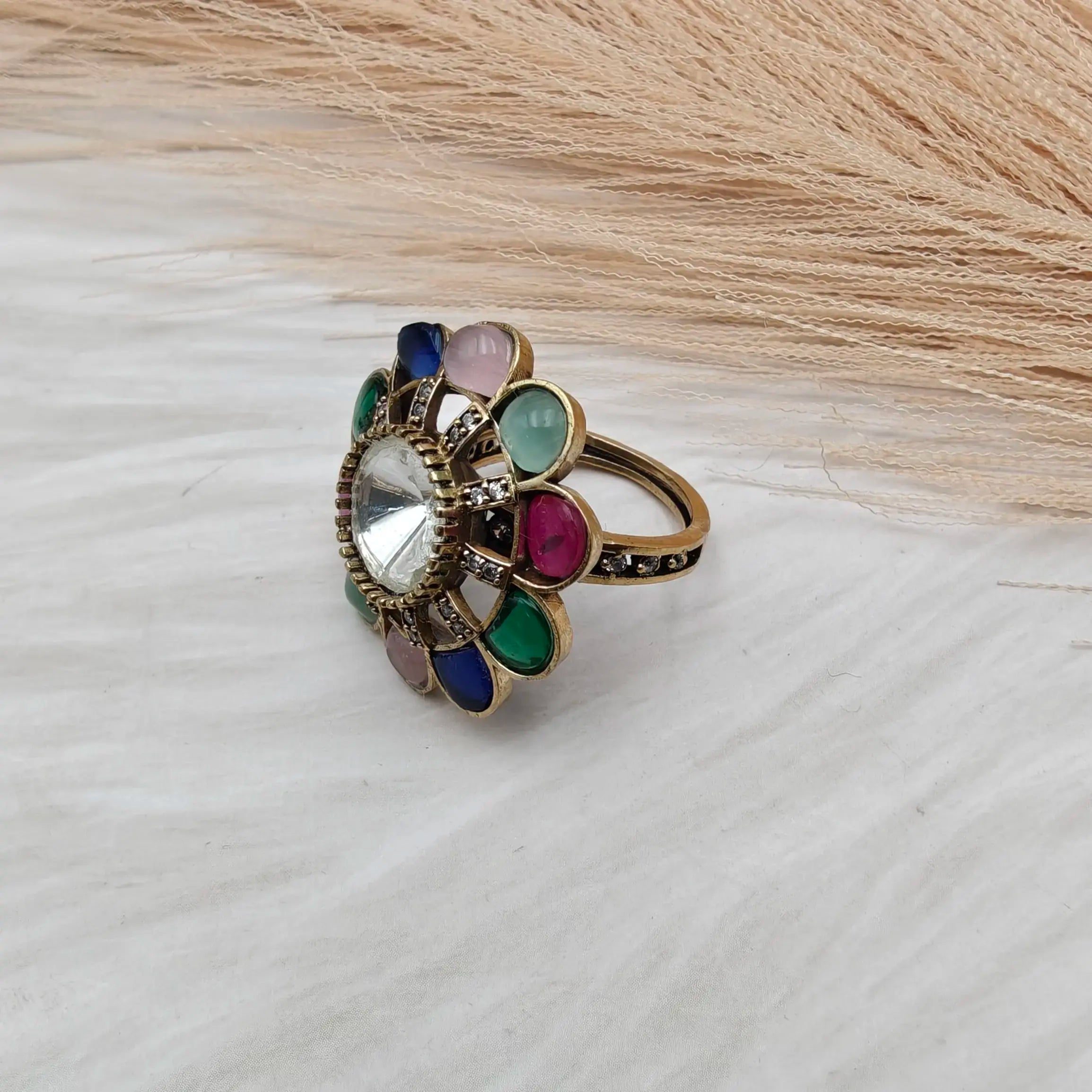 Aashka Takker Stone Ring- Multi