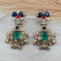 Sabyasachi Inspired Trisha Premium Earrings - Rama Green