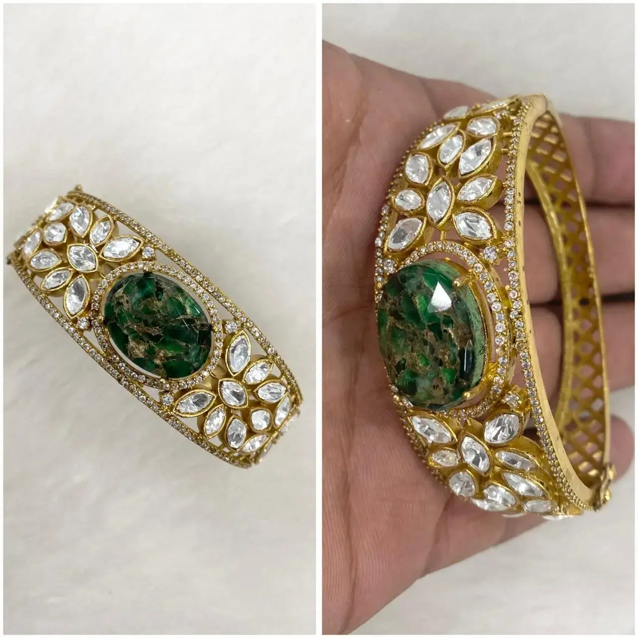 Kishwer Tourmaline Doublet Bracelet - Green (single)