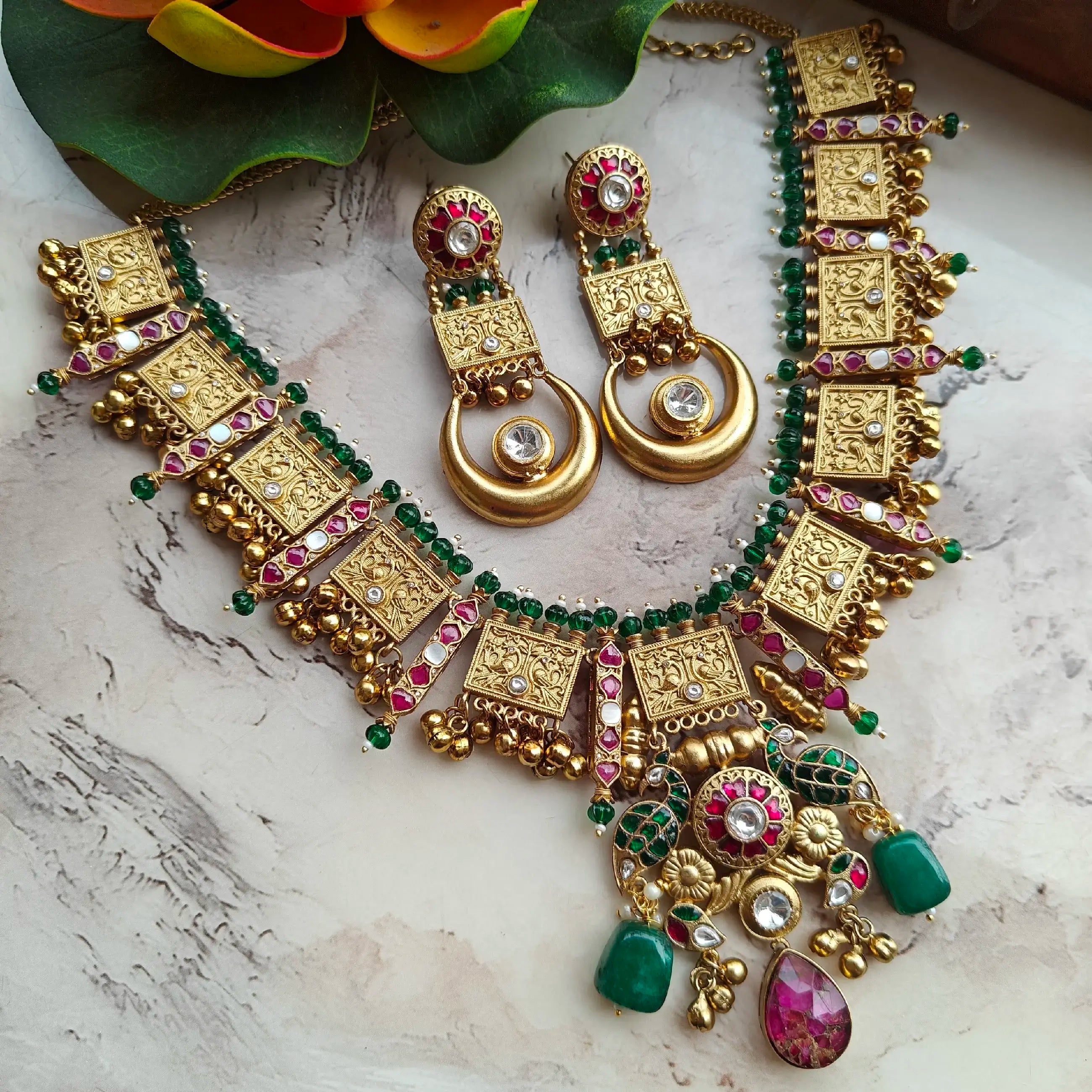Pankhuri Amrapali Brass Fusion Necklace Set