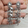 Noor Leaflet Earrings - Silver Finish