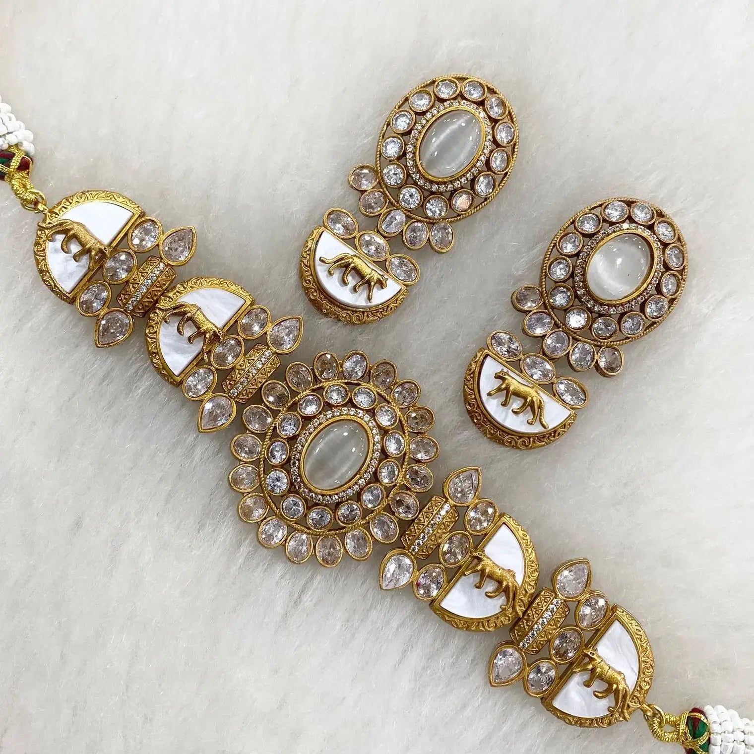 Ridhima Sabya Inspired Choker Set- White