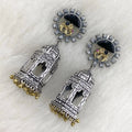 Radha German Silver Oxidised Jhumki - Black